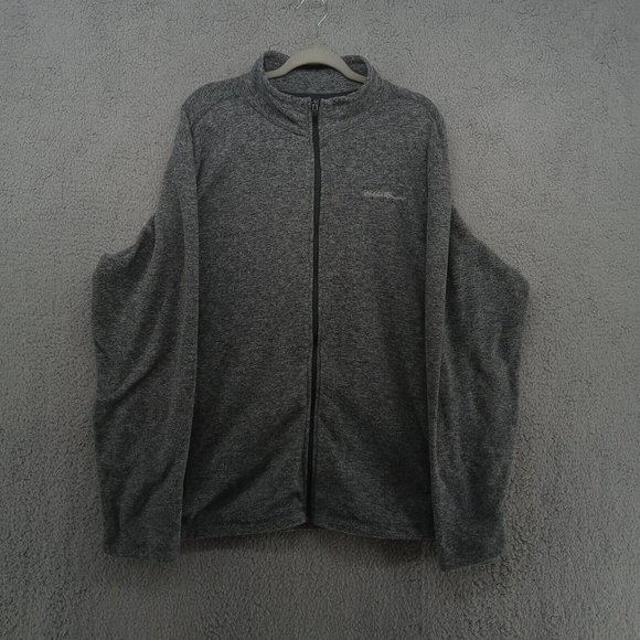 Eddie Bauer Jacket Mens XL Gray Heather Full‎ Zip Fleece Classicore Normcore - Picture 1 of 9